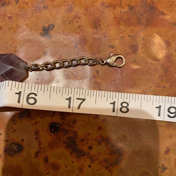 Purple Faceted Stone Statement 18" Necklace - Picture 4 of 4